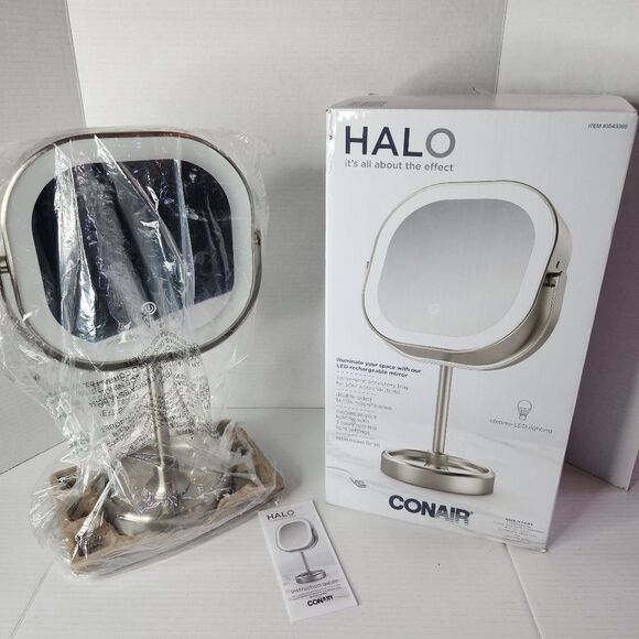 Conair Halo Mirror Brushed Nickel NIB - Picture 1 of 12